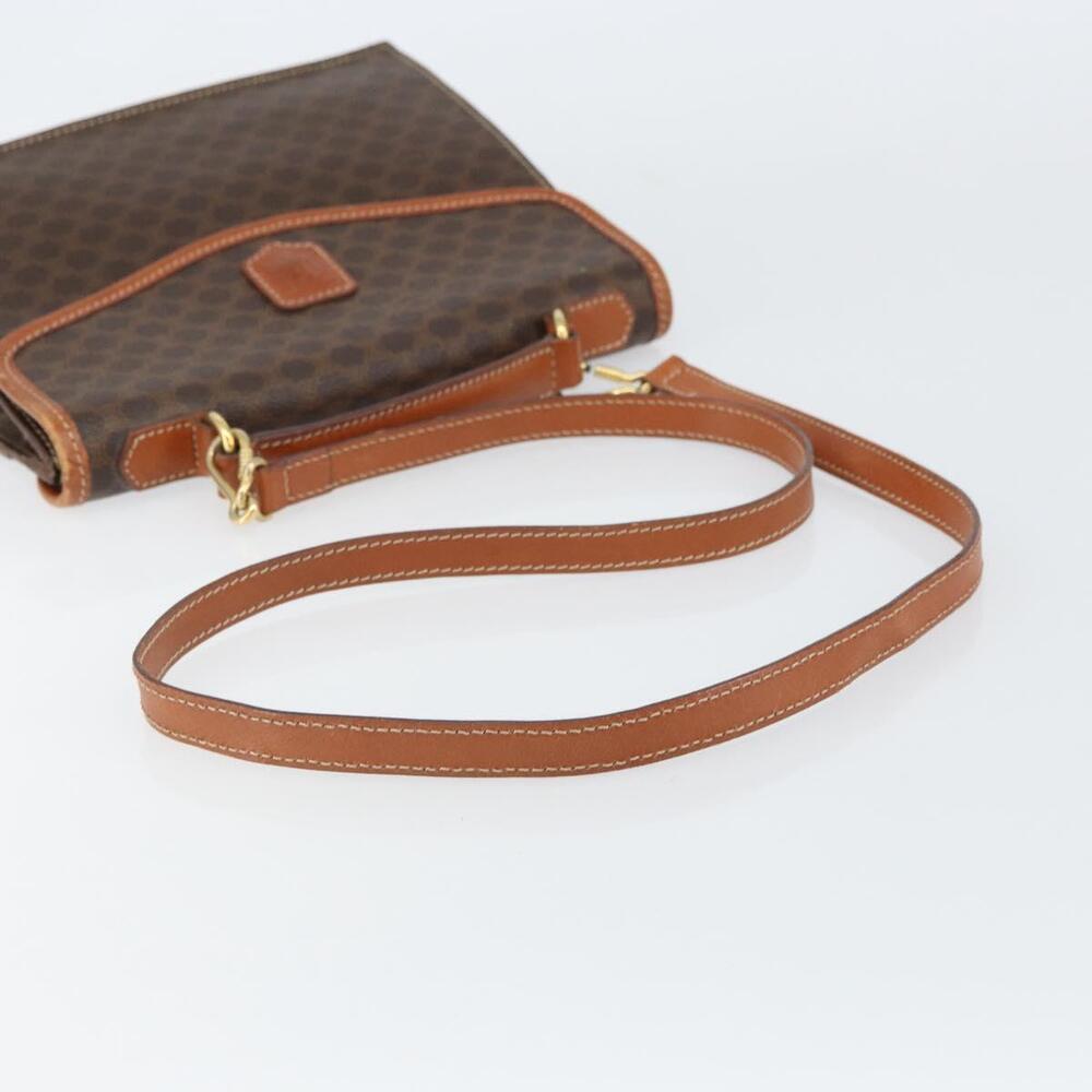 CELINE Macadam Canvas Hand Bag PVC Leather 2way Brown Gold Auth BA9343 - Picture 9 of 16